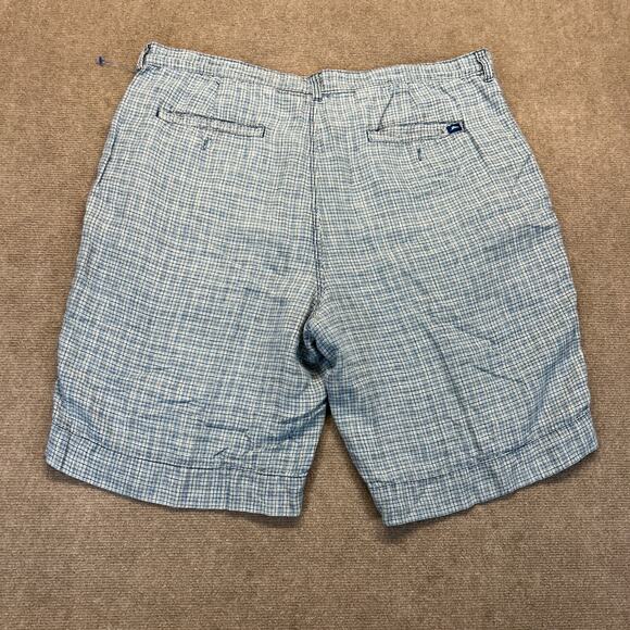 Tommy Bahama Linen Blend Shorts Men's 40 Blue-Gray Plaid Beach Prep 10" - Picture 9 of 13